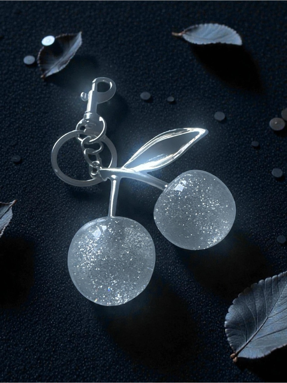 Silver Cherry Keychain/Bag Charm
